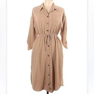 Monteau Tan Long Sleeve Dress